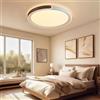 ASJK Plafoniera LED Soffitto 96W, Lampada da Soffitto 3000K 8600LM Plafoniera Rotonda 50CM Lampadario LED Moderna Luce Soffitto per Cameretta, Cucina, Soggiorno. Marrone