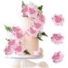 EKKONG 9 Pezzi Decorazioni Torta Compleanno Teste di Fiori Artificiali per Fai da te Corona Torta Bouquet Da Sposa Matrimonio Festa Casa Giardino (rosa)