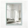 CLAMARO 'Vision' Specchio da parete 60 x 80 cm, realizzato su misura, verde chiaro pastello, moderno specchio quadrato con cornice in legno MDF, con gancio in metallo e materiale di montaggio