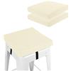 FlyGulls Set di 2 cuscini quadrati per sgabello da bar, antiscivolo, con laccetti, spessore 5 cm, con fodera lavabile in lavatrice, 30,5 x 30,5 cm (avorio)