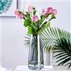 Vzmiza Grande vaso in vetro di cristallo di alta qualità, squisito grigio, 22 cm di altezza, per decorazione di casa, stanza e fattoria, centrotavola floreale