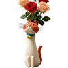 Generico Vaso Gatto Strana Realizzato Mano, 5X19CM Carinos Vaso Ornamentale Gatto Resina, Divertente Piccoli Vasi Forma Animale per Fiori, Novità Vasos Decorativo Strana Gattinos, per Decorazione Casa