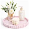 METEOROCK Silicone Vassoio Bagno Da Appoggio, 23×23 cm Vassoio Decorativo Rotondo Con Bordo Smerlato, Porta Profumi Organizer, Portoggetti Decorativo Per Candele, Chiavi, La Cura Della Pelle e Profumi