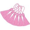 Hetuyon 20 pezzi mini ciondoli con nappe di seta fatti a mano morbidi per segnalibri accessori, progetti fai da te, orecchini gioielli, regalo, portachiavi, tenda e decorazione borse (rosa)