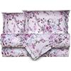 Smart Deco Home Completo letto lenzuola federe letto stampa fantasia 100% Cotone Made in Italy MATRIMONIALE FIORI VIOLA