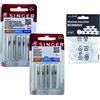 La Canilla Set di 2 aghi universali per macchina da cucire Singer Jeans e pelle 2026 e 2032 System 130/705 H (One Side Flat) H-J e H-LL