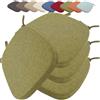 uyeoco 4 Pezzi Cuscino per Sedia da Pranzo Con Lacci, Rimovibile e Facile da Pulire con cerniera - Forma Trapezoidale - Morbido e Resistente Per Cucina, Sala da Pranzo, Ufficio(Color 7,40X38X33X3cm)