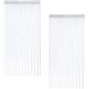 TESSTSY Set da 2 Tende a Fili per Esterno, 100x200 cm Tende a Filo per Interni, Tenda a Fili Bianca Glitterata per Porta, Pannello a Frangia per Finestra per Porte, Matrimoni, Ristorante (Bianca)