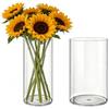 MELEJIA Set di 2 Vasi in Acrilico, Rotondo Vaso Trasparente, Vaso Indistruttibile Leggero, Vasi Trasparente Resistente per Fiori Freschi/Finti, Decorazione Interna/Esternea (10 x 20cm e 12 x 20cm)
