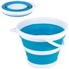 Yzpklhw Secchio pieghevole da 5 l, secchio pieghevole per tacchino, 5 l, secchio per spiaggia Sandburg, pieghevole, salvaspazio, per esterni, pesca, sabbiera da campeggio (blu e bianco)