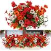 msymsyu Fiori artificiali di eucalipto viola, 36 cm, 7 mazzi, piante artificiali per feste di nozze, decorazione per interni ed esterni, fiori artificiali (rosso, arancione, bianco)