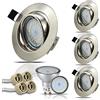 HiBay Set di 4 Faretti LED da Incasso per Cartongesso 220V Con Lampade GU10 5 W Bianco Neutro, Faretti Incasso LED Foro 68 mm in Acciaio Inox Spazzolato Per Cucina