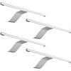 kalb Material für Möbel Kalb - Lampada LED da superficie, 340 x 170 x 40 mm, con modulo LED, 12 VDC, 4 W, 230 lm per lampada, con interruttore e alimentatore, colore: grigio argento, per armadi (grigio argento, set da 4