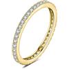 JewelryPalace Anello Eternity Donna placcato oro giallo 14K con Moissanite, Anelli Impilabili con Pietre a Taglio Rotondo, Fede Nuziale in Oro Set Gioielli Matrimonio 13