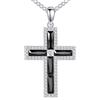 YFN Collana con ciondolo a forma di croce, in argento Sterling con zirconia cubica, gioiello religioso, regalo per uomo e donna, Damen, Argento sterling, Non pietra preziosa