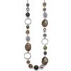 FULU AUTUMN Collana di perle lunga in argento - Collana boheme con cristalli e perle in pietra naturale, gioielli fantasia, idea regalo per la festa della mamma, 88 cm, Argento, Nessuna pietra
