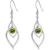 Qings Orecchini Agosto Peridoto per Donna, Argento 925 Orecchini Pendenti Pietre Portafortuna Birthstone Orecchino Gemma Verde Solitario, Belli Gioielli Regalo di Compleanno per Ragazza Mamma Figlia