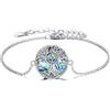 YFN Bracciale con albero della vita, in argento Sterling con conchiglia di abalone, gioiello regalo per donne e ragazze, normale, Metallo, Non pietra preziosa