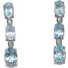 Never say Never Preziosi orecchini con 6 topazi celesti e 4 diamanti da 0.10ct montati su oro bianco 18k.