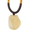 KETLIXS Autentico Vetro Del Deserto Libico Grezzo, Collana Di Tectite Di Vetro Del Deserto Libico Dorato Naturale, Giallo, Forma Irregolare