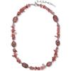 GAVU Collana Chunky Donna Quarzo Fragola, Collana in Pietre Naturali Rosa Colorata Estiva, Girocollo Boho con Chips di Pietra e Acciaio Inox Oro 18K
