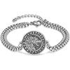 KINGWHYTE St Michael/St Christopher/bussola/vichingo, bracciale regolabile in argento Sterling 925, regalo di compleanno per uomini e donne, Argento sterling, Senza Gemstone