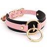 lalatia Girocollo Donna O Ring Choker Collana in Ecopelle (Rosa Nero Oro)