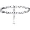 PROSILVER Cavigliera Donna Argento 925 Regolabile 5mm/22+5 cm, Cavigliera in Argento 925 Donna Cavigliera Argento 30 cm con Confezione Regalo