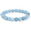 Joyas Minerales Bracelet en Acquamarina | 100% Pietre Naturali Autentiche | Confortevole ed Elegante | Filo Elastico Coreano + Scatola Regalo Inclusa (Acquamarina, 10mm)