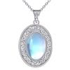 YAFEINI Collana con pietra di luna, ciondolo in filigrana con nodo celtico in argento sterling, regalo per donna (collana con pietra di luna)