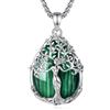CELESTIA Festa della Mamma Collana Donna con Ciondolo Albero Della Vita Regali Donne Compleanno Idea Regalo per Mamma, Nonna, Amica- Gioiello Placcato Argento con Malachite e Catena Acciaio