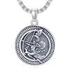 HARMONY BOLA Collana da uomo con ciondolo a forma di croce in argento Sterling 925, San Cristofo/chiodo/ateo/Allah/Yahweh, con protezione amuleto gioielli per il marito, 22,2 x 22,2 mm, Argento