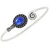 Sterling Silver Jewelry Braccialetto da donna placcato in argento 925 con pietre naturali - Pietra portafortuna ovale fatta a mano regolabile aperto gioielli - Regali per anniversario di matrimonio, San Valentino, festa