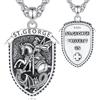 CELESTIA Collana Medaglia di San Giorgio Donna Uomo Ciondolo San Giorgio e Drago Argento 925 Collana con Catena Acciaio Inossidabile Medievale Cavaliere Gioielli Motivazionale Regalo