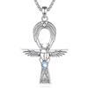 CELESTIA Ankh Collana Donna con Ciondolo Occhio di Horus Pietra di Luna Croce di Ankh Argento Sterling 925 Egitto Gioielli Talismano Amuleto Egizi