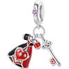 The Charmery Charm Alice Queen of Hearts in argento 925, compatibile con braccialetti Pandora, Trollbeads, Chamilia, Biagi e molti altri braccialetti con charm del Regno Unito.