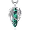 CELESTIA Collana con Pietra Donna Uomo Ciondolo Drago Argento con Malachite Cristallo Esagonale Gioielli Pietre Semipreziose Gotico Idee Regalo Originali per Uomini e Donne