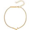 SINGULARU - Bracciale Single Letter. Argento Sterling con Finitura Placcata Oro 18Kt. Catena Elegante con Motivo Iniziale. Gioielli da Donna. Lettera L