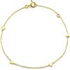 OROVI Bracciale Donna Oro Giallo 9KT Bracciale Cuori 16 cm, estendibile fino a 18 cm, Made in Italy, gioiello anallergico confezionato in un elegante astuccio portagioie