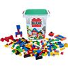 Simba Blox 500 mattoncini per bambini dai 4 anni in su, pietre assortite, 16 finestre, 4 porte, con piastra di base, completamente compatibile, colori assortiti, multicolore