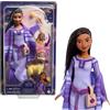 Mattel Disney Wish - Set Avventure con Asha di Rosas, bambola Asha snodata con abito rimovibile, cucciolo Valentino, Star, giocattolo per bambini 3+ , accessori possono variare HPX25
