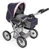 Bayer Chic 2000 - Passeggino per bambole Leni, passeggino combinato 2 in 1 con custodia rimovibile, grigio melange, rosa