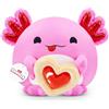 Snackles Love Edition Axolotl Peluche 35cm di ZURU - Grande Morbido Pupazzo con Accessorio Biscotto, Regalo Romantico per Lei Lui, da Collezione