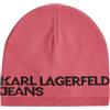 KARL LAGERFELD JEANS Donna Single Layer Logo Beanie Bianco One size