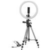 Cullmann - 52103 Alpha 1000 Tripod Vlogging Kit BT w. Luce ad anello LED trigger Bluetooth (altezza d'estensione 134 cm, con testa vie, carico massimo kg, peso 750 g), nero