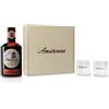 Amaronna Box Regalo Amaro Artigianale Siciliano 500 ml con 2 Bicchieri - Confezione Regalo Premium Made in Italy (Melagrana)