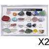 2X Kit sperimentale per miniere di rocce e minerali da 24 pezzi con geografia