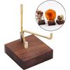Espositore con base in legno con braccio in ottone per la decorazione domestica
