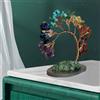 Mini albero di cristallo naturale Burattato rame Wired Lucky Tree Feng Shui