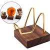 Espositore con base in legno con braccio in ottone per la decorazione domestica